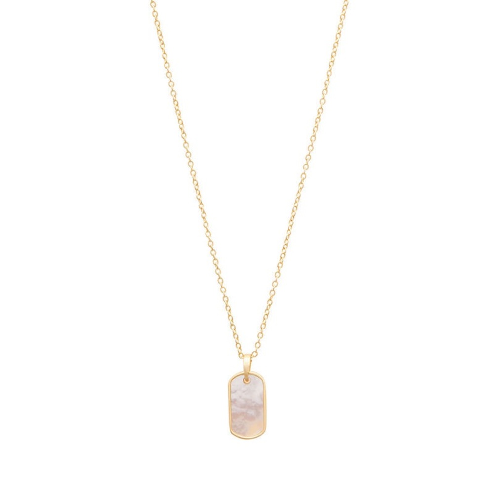 Gorjana Griffin Gem Dog Tag - Mother of Pearl